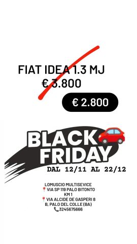 Fiat Idea 1.3 Multijet 16V 70 CV BlackEnergy