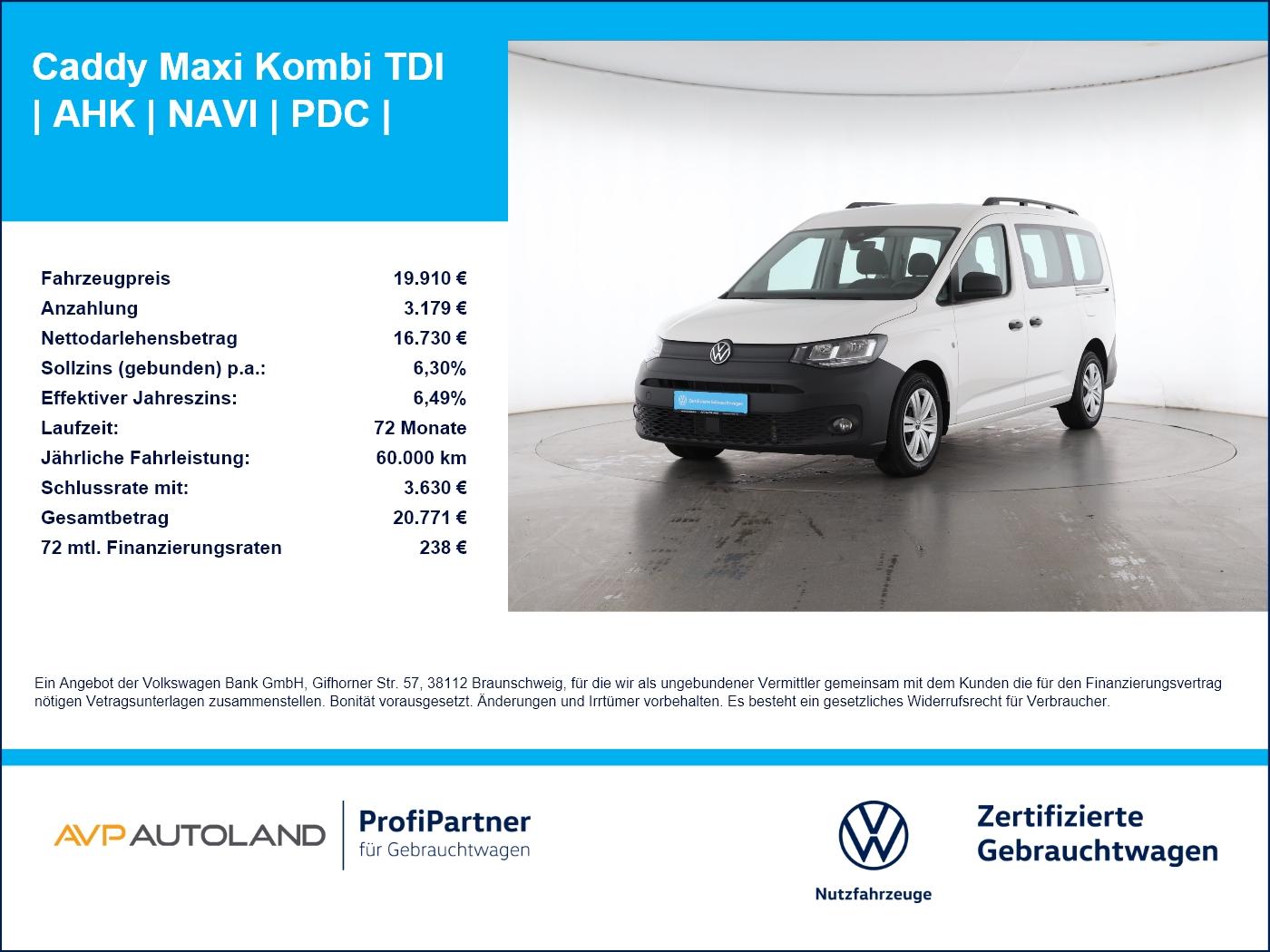 Volkswagen Caddy Kombi TDI AHK NAVI PDC