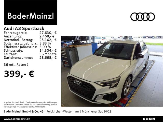 Audi A3 Sportback 45 TFSIe S tronic S line Kam. B&O