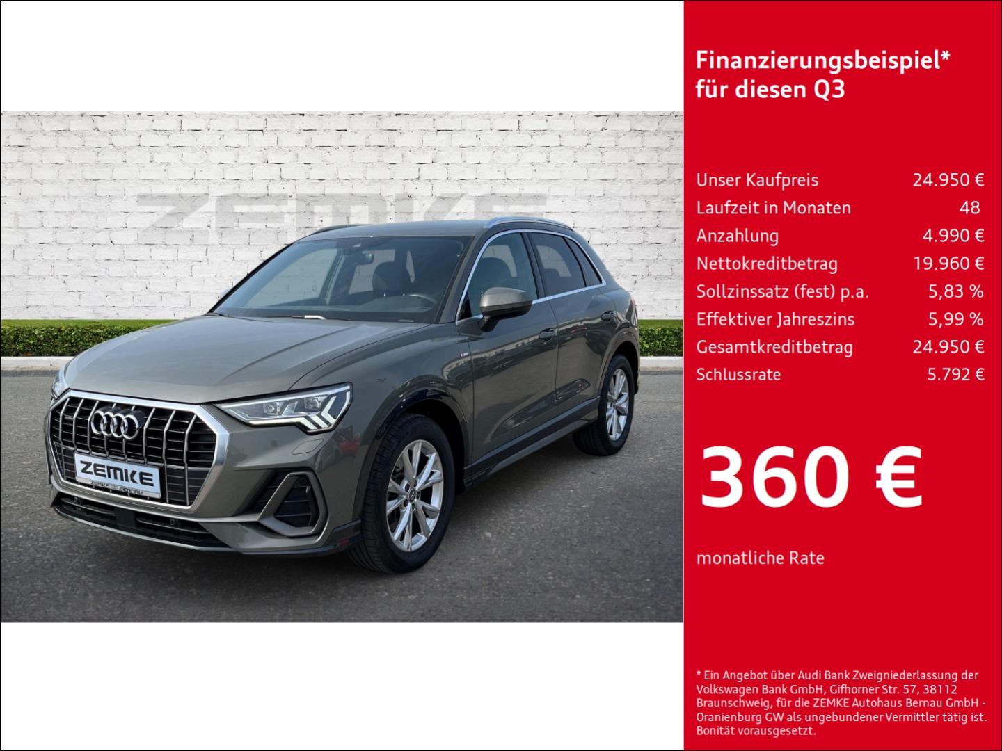 Audi Q3 40 TFSI quattro S line S-tronic AHK-klappbar 