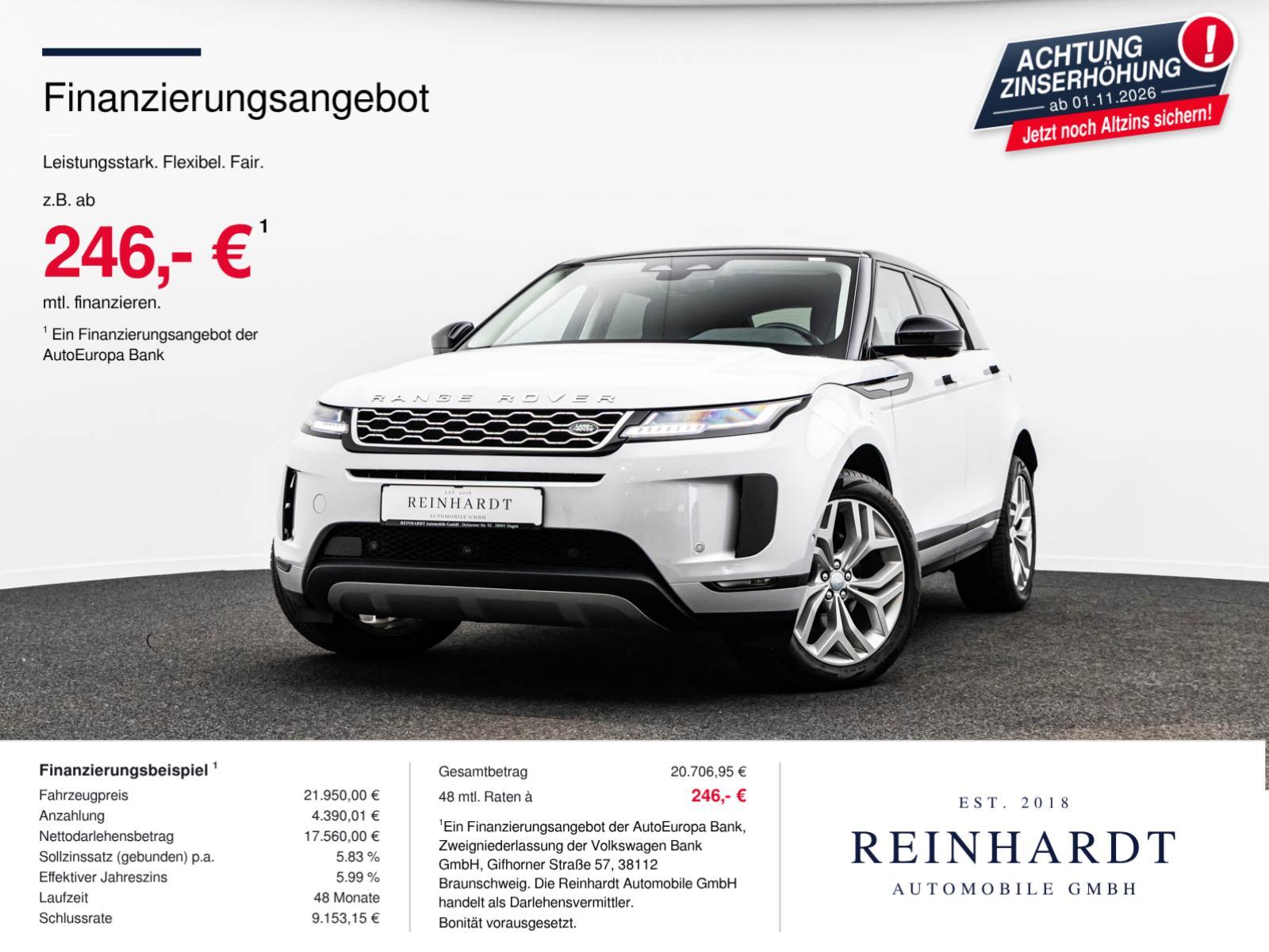 Land Rover RANGE ROVER EVOQUE P250 LED/ACC/360°/SHZ./LANE