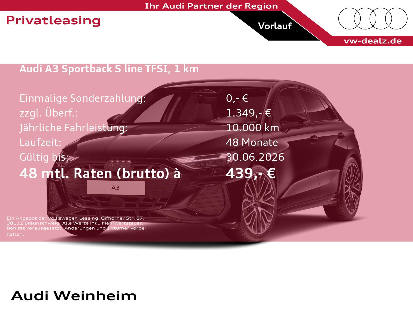 Audi A3 Sportback S-Line s-tronic Klima NAVI PDC LED
