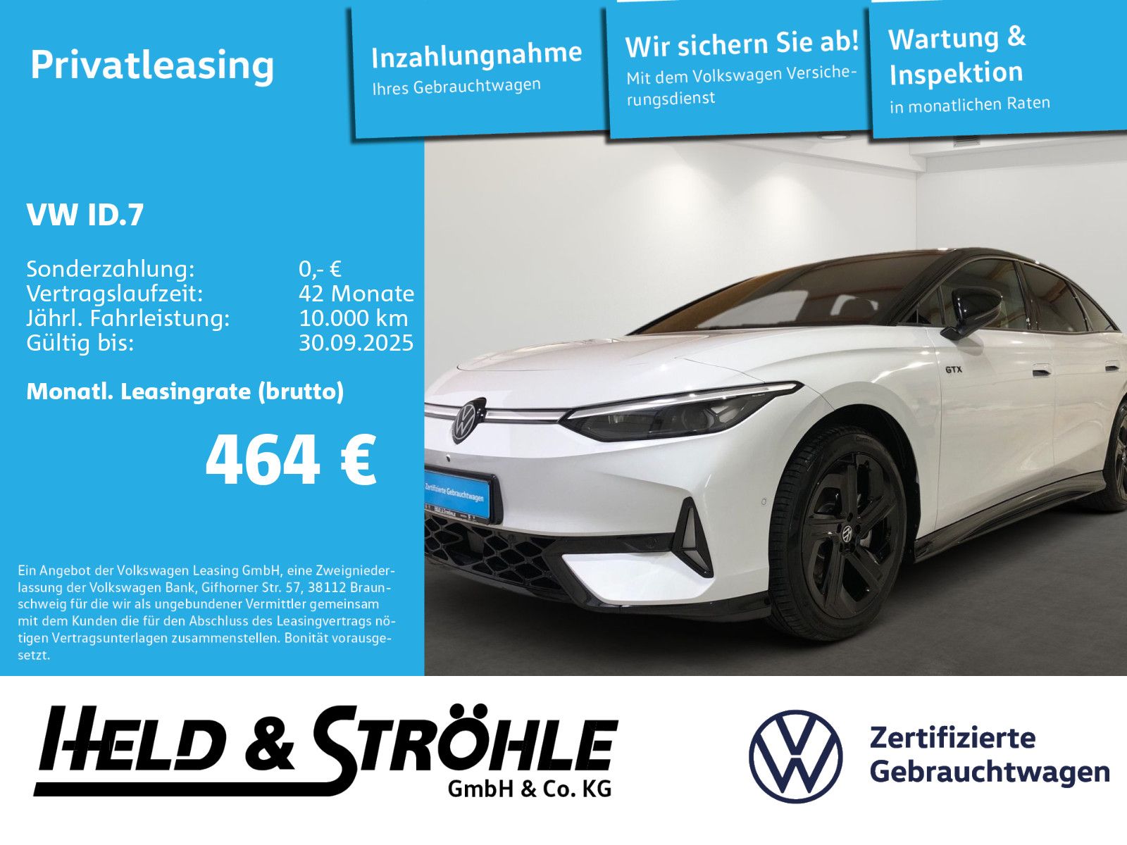 Volkswagen ID.7 GTX 4M 250kW AHK HUD MATRIX WÄPU 360°KAM