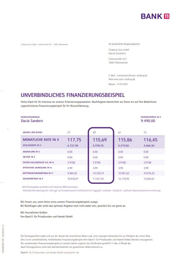 Fahrzeugabbildung Dacia Sandero II Stepway Prestige Navi*Tempo*Telefon