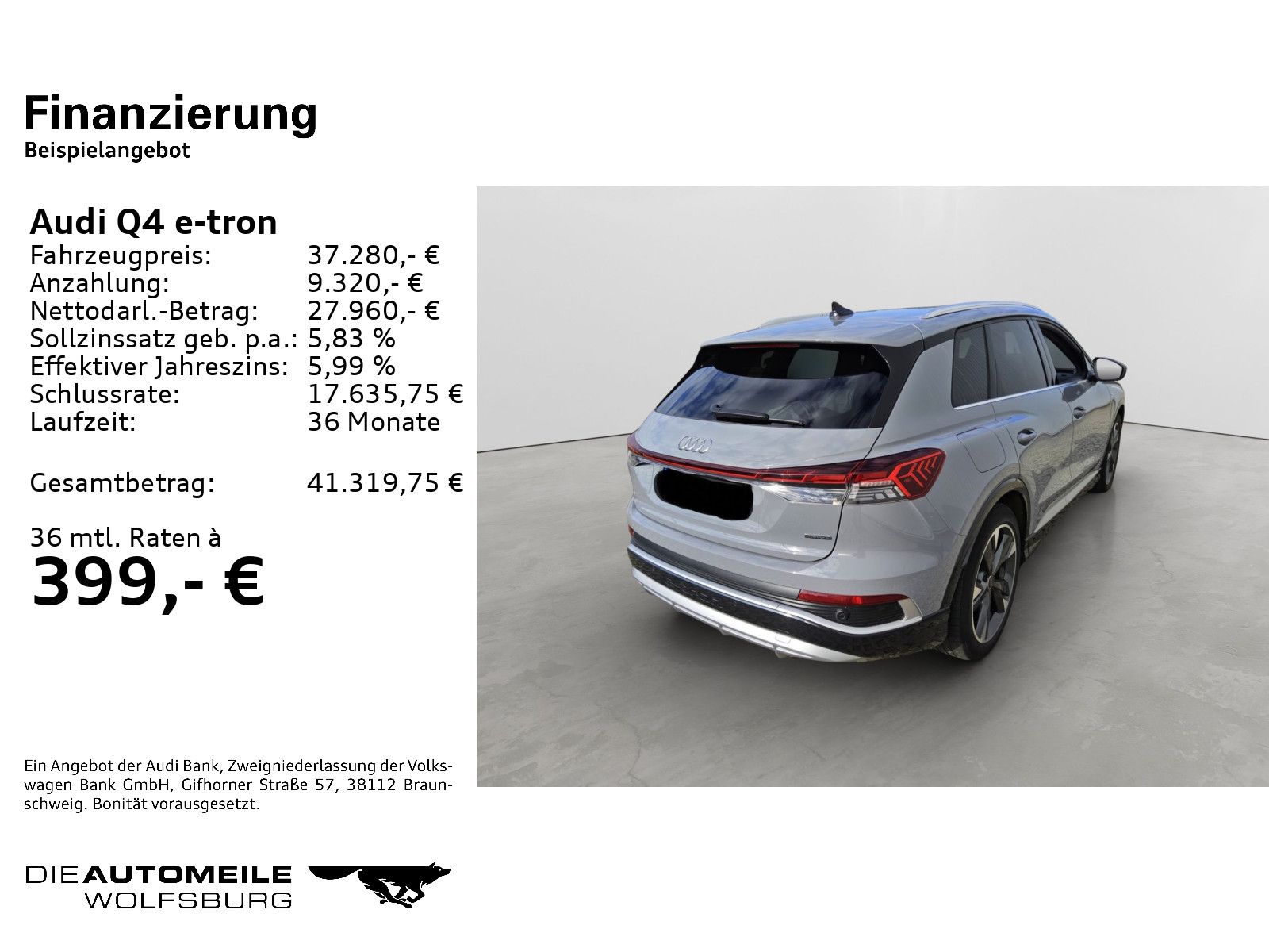 Audi Q4 50 e-tron quattro basis Rückfahrkam AHK foto 2