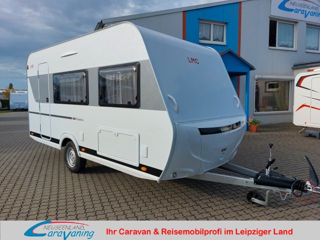 Neuseenland Caravaning Fahrzeugverkauf LMC Sassino 430D *Mj24*Heckküche*Doppelbett*131l KS