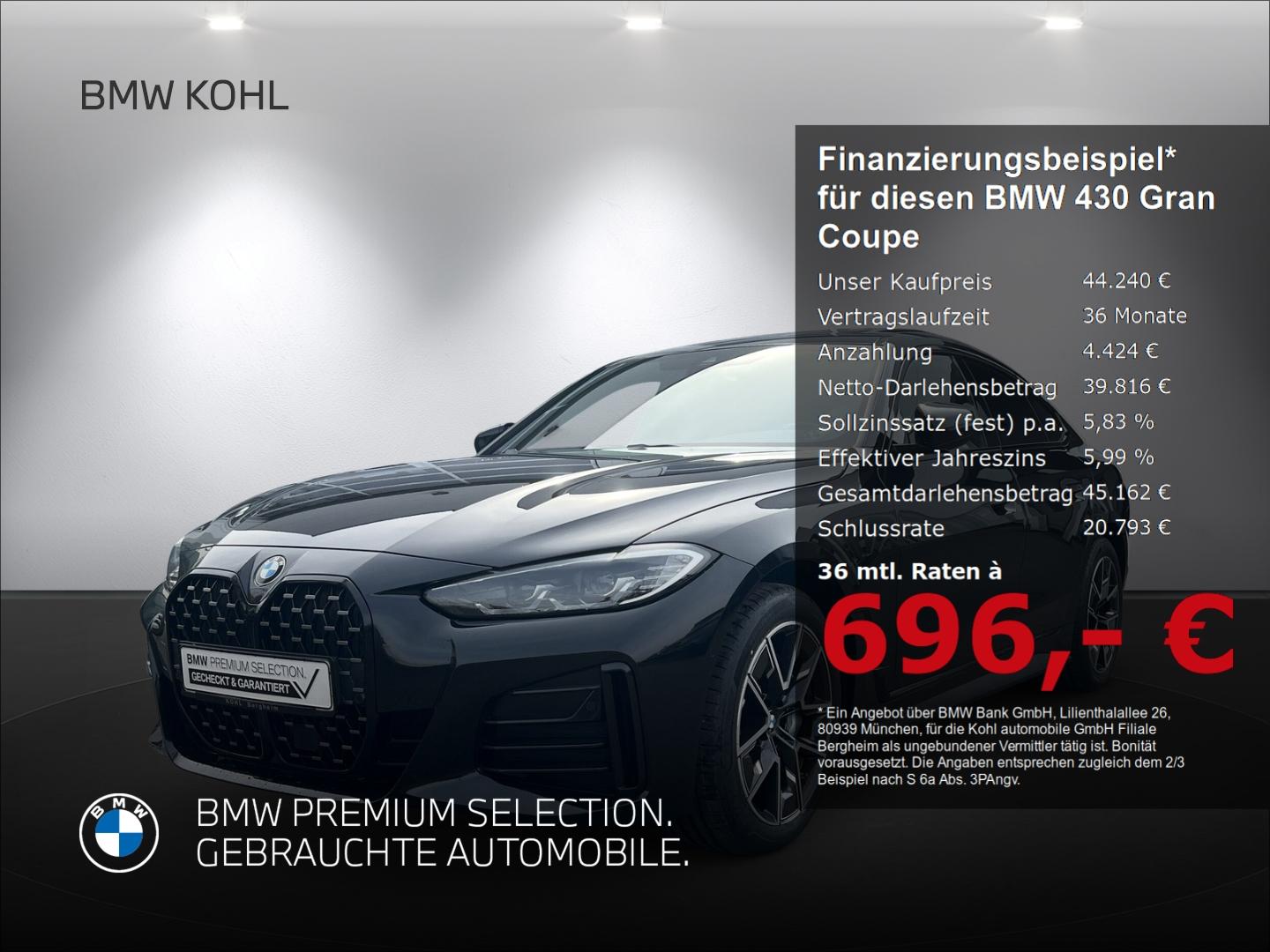 BMW 430 Gran Coupe d xDrive M Sport Glasdach Harman 
