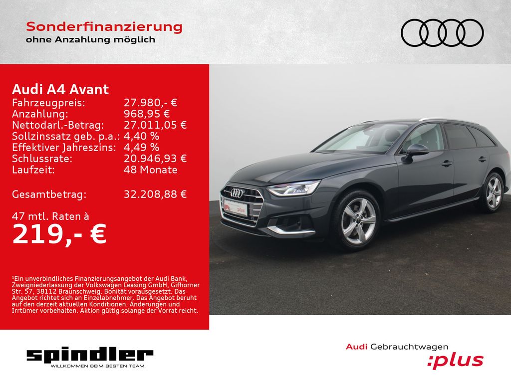 Audi A4 Avant advanced 35 TDI S-tronic / Standh, Navi