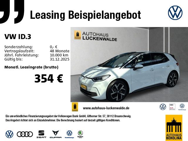 Vorschaubild: VW ID.3 Pro *MATRIX*NAVI*ACC*R-CAM*SHZ*WärmePumpe* (Fahrzeug-Nr. L05203)