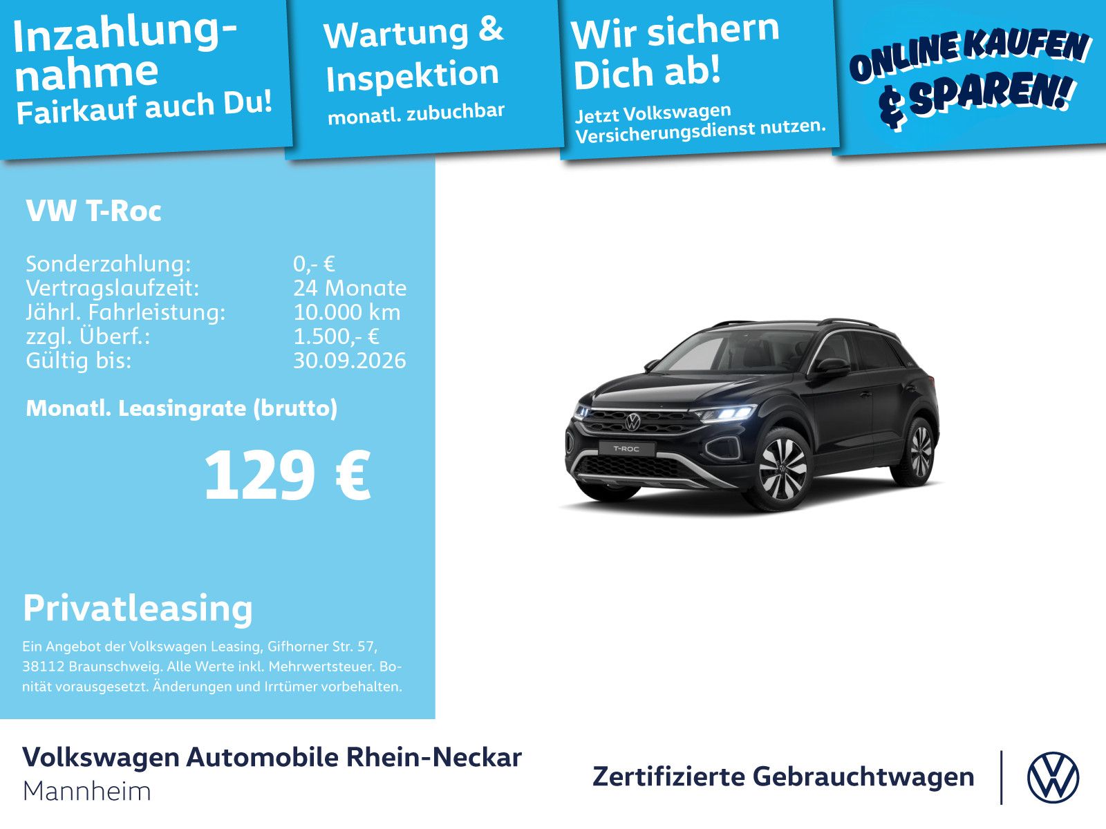 Volkswagen T-Roc Goal 1.0 TSI LED Navi Einparkhilfe UVM