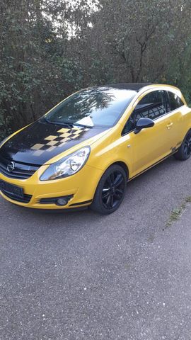 Opel Corsa d Sondermodell Race in Gelb