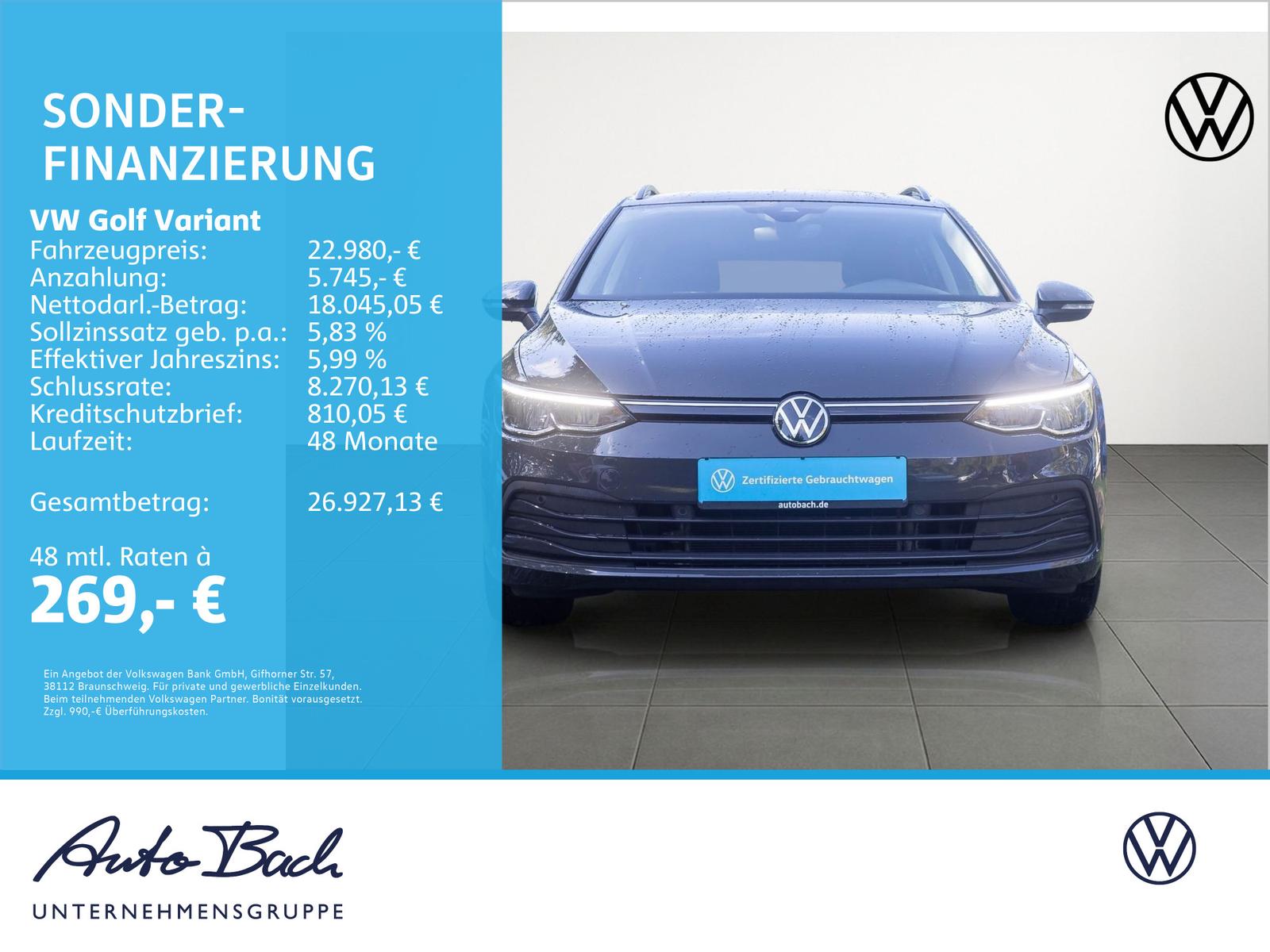 Volkswagen Golf VIII Variant Life 1.5 eTSI DSG Navi LED ACC, миниатюра 2
