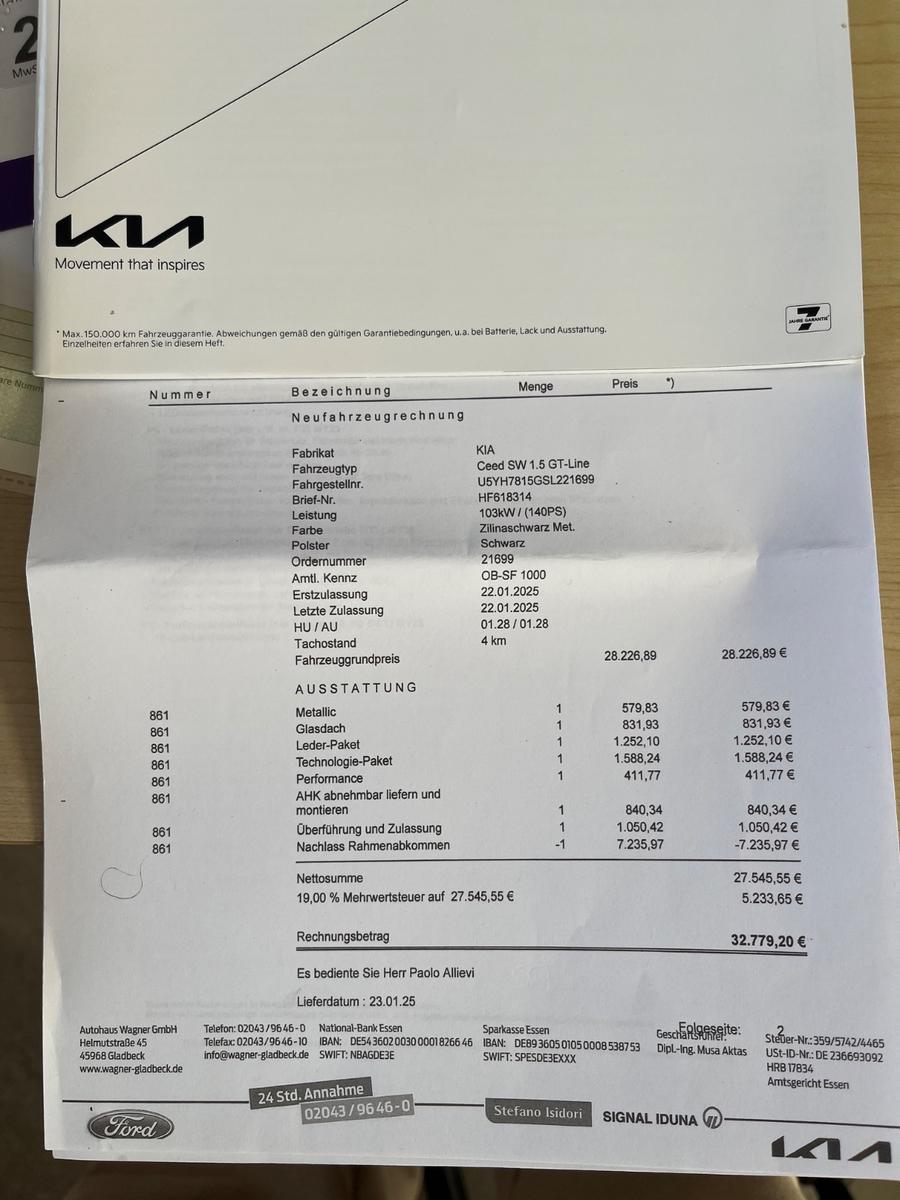 Kia Ceed Sportswagon GT Line /1.Hand/Pano/AHK/Kamera