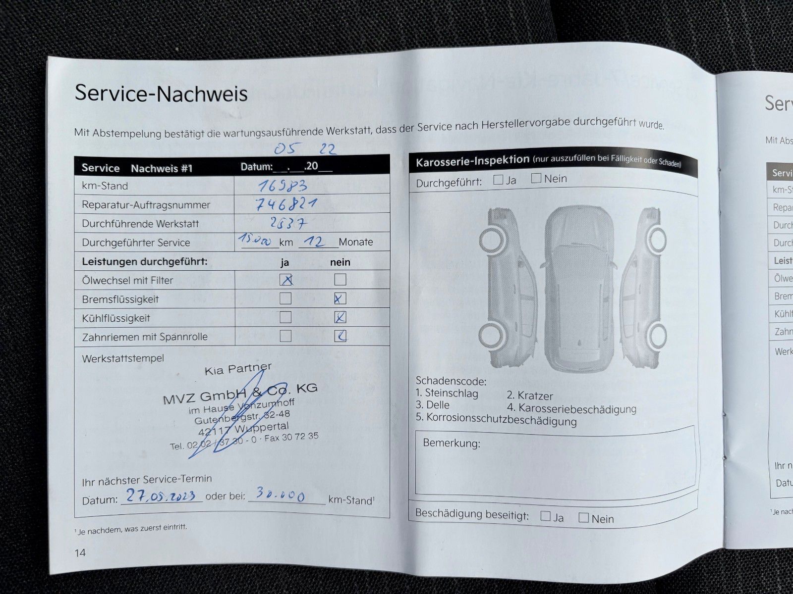 Fahrzeugabbildung Kia Picanto Edition 7 Klima 1.HAND SCHECKHEFT
