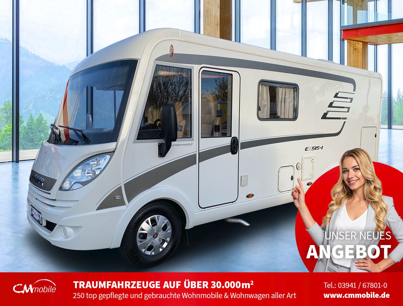 HYMER / ERIBA / HYMERCAR
 Exsis i 524 - Hub&Festbett - Garage -

