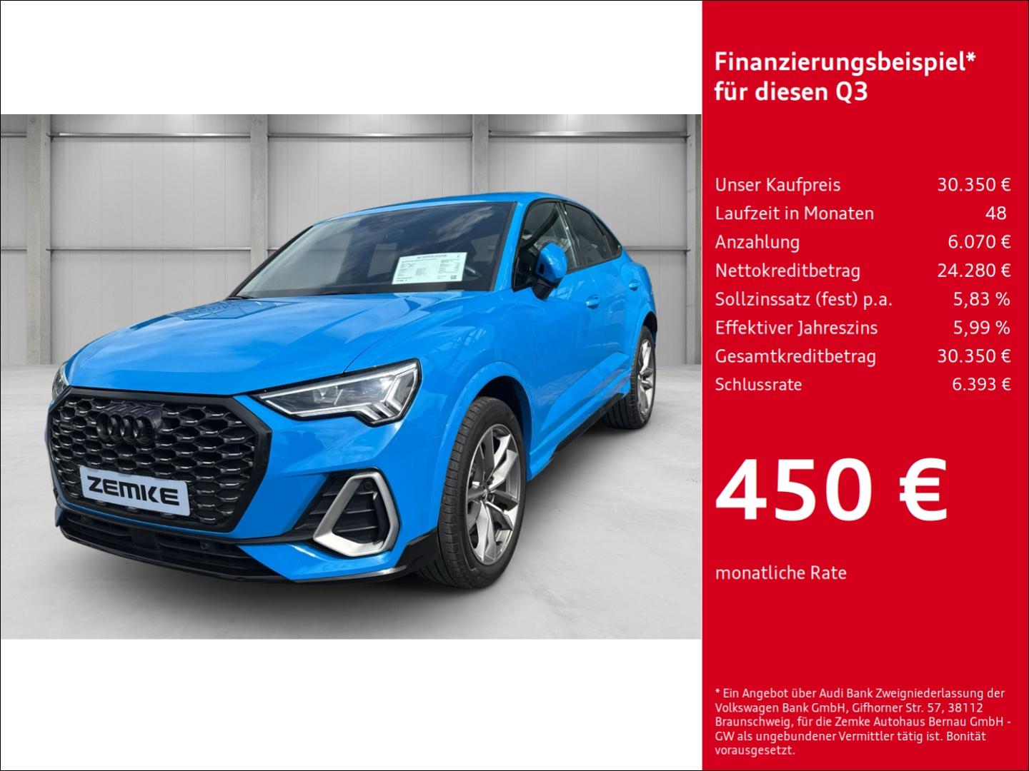Audi Q3 Sportback 45 TFSI quattro S-tronic S line Nav
