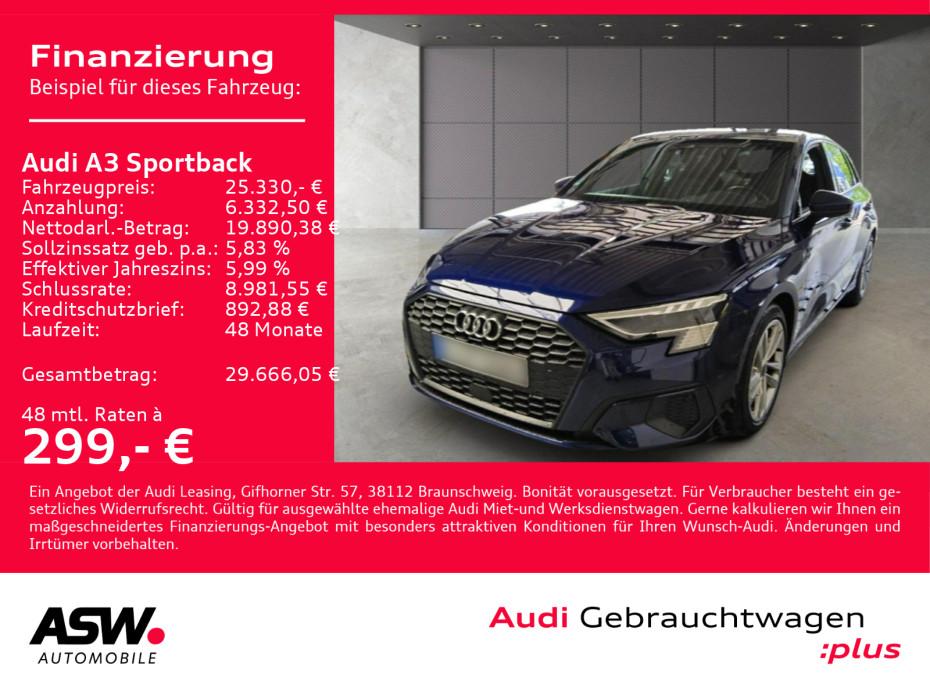 Audi A3 Sportback S line 30TDI Stron LED Navi SHZ RFK