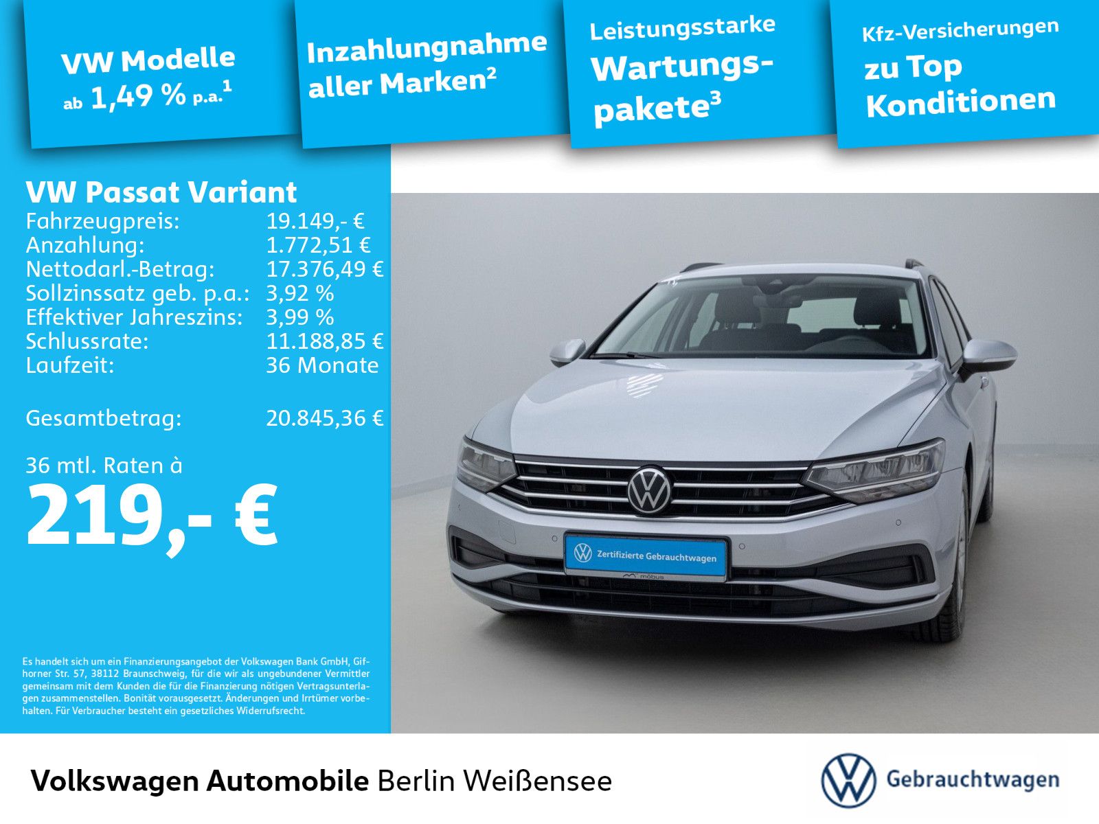 Volkswagen Passat Variant 2.0 TDI Conceptline*6-GANG*LED*NA imagem 2