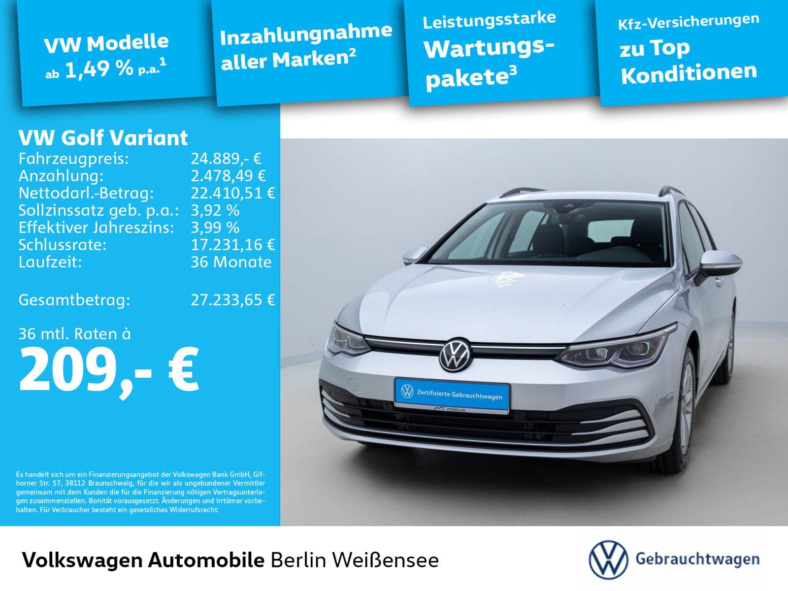 Volkswagen Golf Variant VIII TDI Life DSG LED NAV ACC APP A foto 2