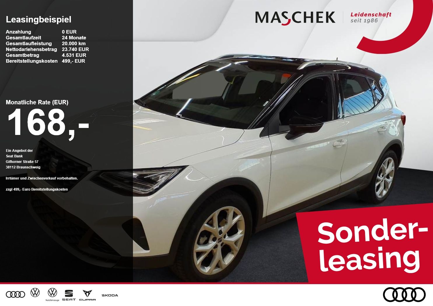 Seat Arona FR 1.0 TSI Sonderleasing! Navi VC VollLED