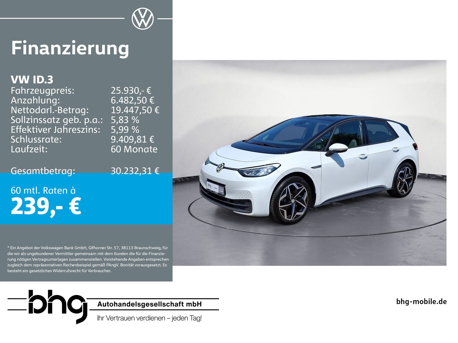 VW ID.3 Pro Performance 58 KomfortPlus Navi connect