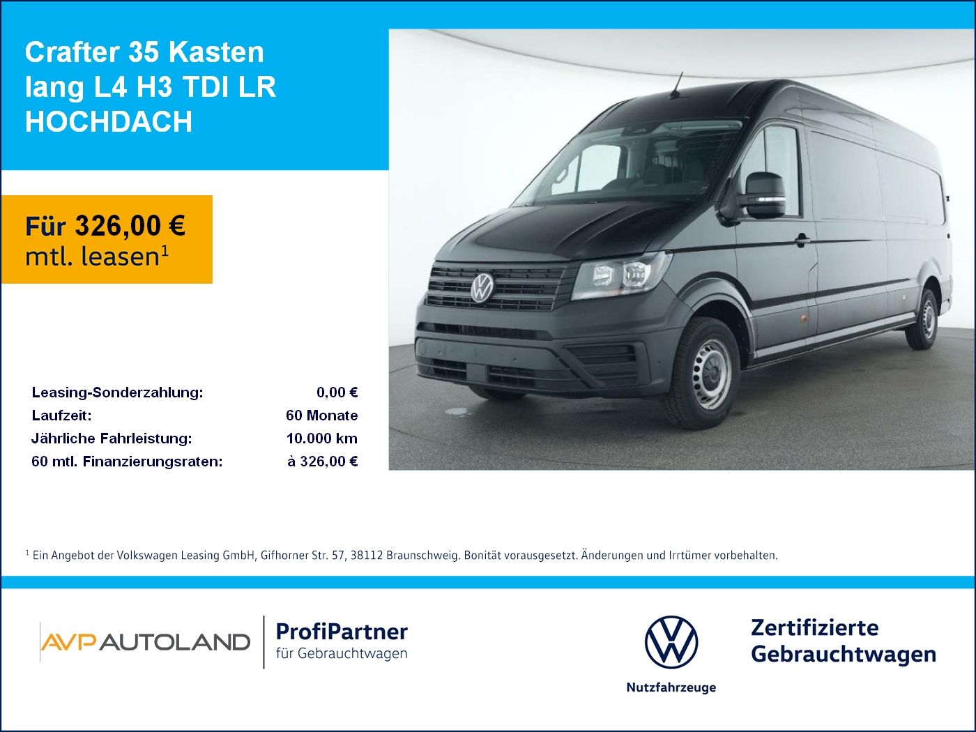 Volkswagen Crafter 35 Kasten lang L4 H3 TDI LR HOCHDACH