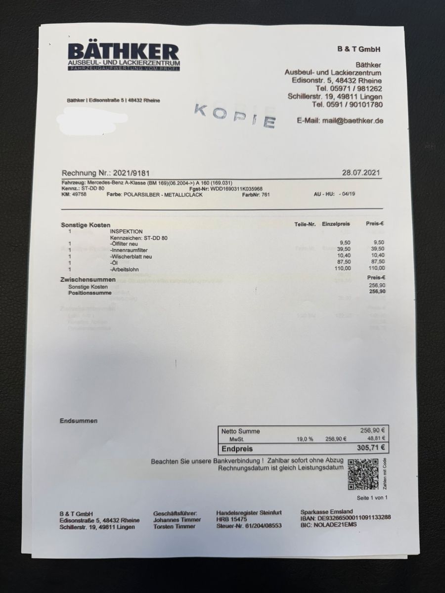 Fahrzeugabbildung Mercedes-Benz A 160 Avantgarde "Klima Parksensoren Sitzheizg."