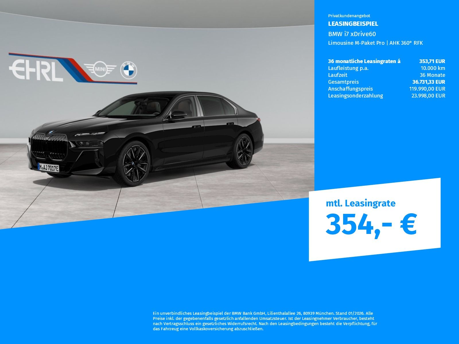 BMW i7 xDrive60 Limousine M-Paket Pro | AHK 360° RFK imagem 2