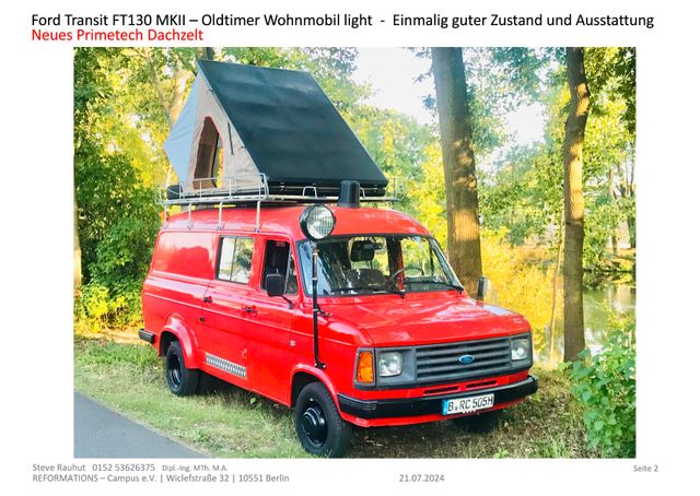 Ford Transit MKII  WoMo  Bulli HKz. Perfekt