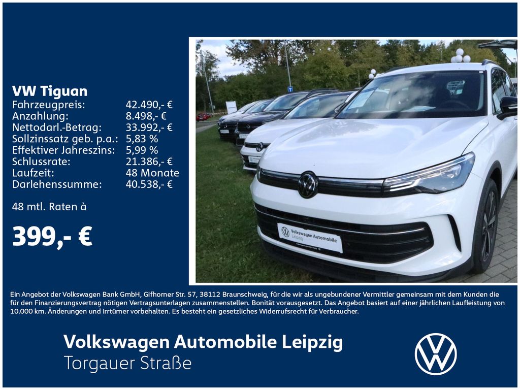 Volkswagen Tiguan  GOAL 1.5 l eTSI 110 kW DSG*AHK*WR