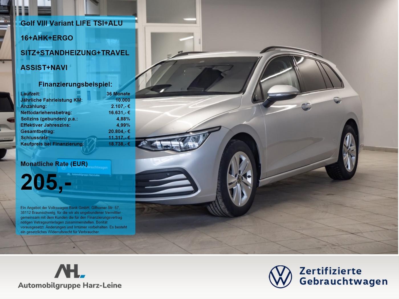 Volkswagen Golf VIII Variant LIFE TSI+ALU 16+AHK+ERGO SITZ+