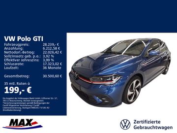 Volkswagen Leasingangebot: Volkswagen Polo GTI 2.0 TSI DSG +IQ.LIGHT+NAVI+APP+ACC+DCP+