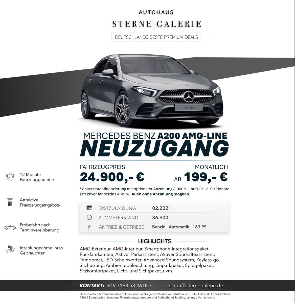 MERCEDES-BENZ A 200 AMG-LINE/RÜCKFAHRK/TEMPOM/LED/ADVANCED/KEY