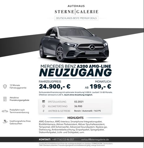 MERCEDES-BENZ A 200 AMG-LINE/RÜCKFAHRK/TEMPOM/LED/ADVANCED/KEY