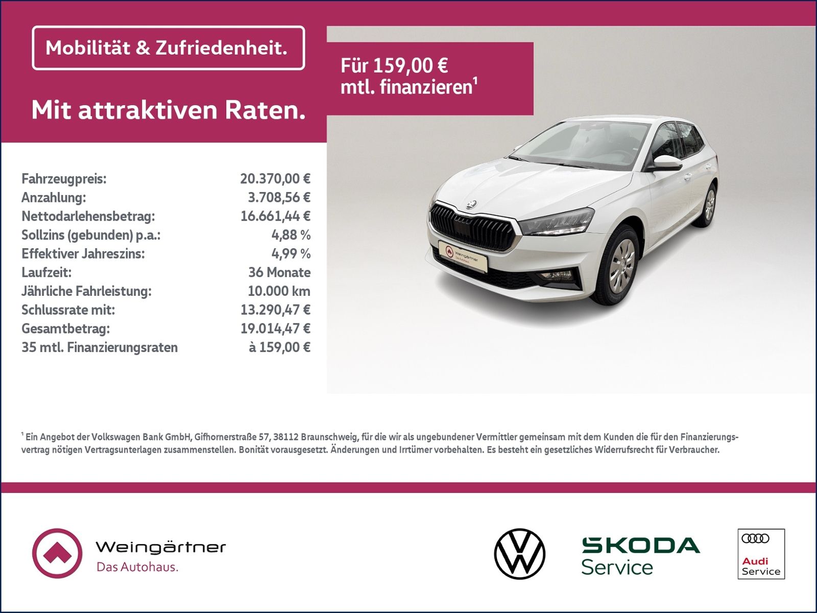 Fabia 1.0 TSI Selection, Vorbereitung AHK, LED,