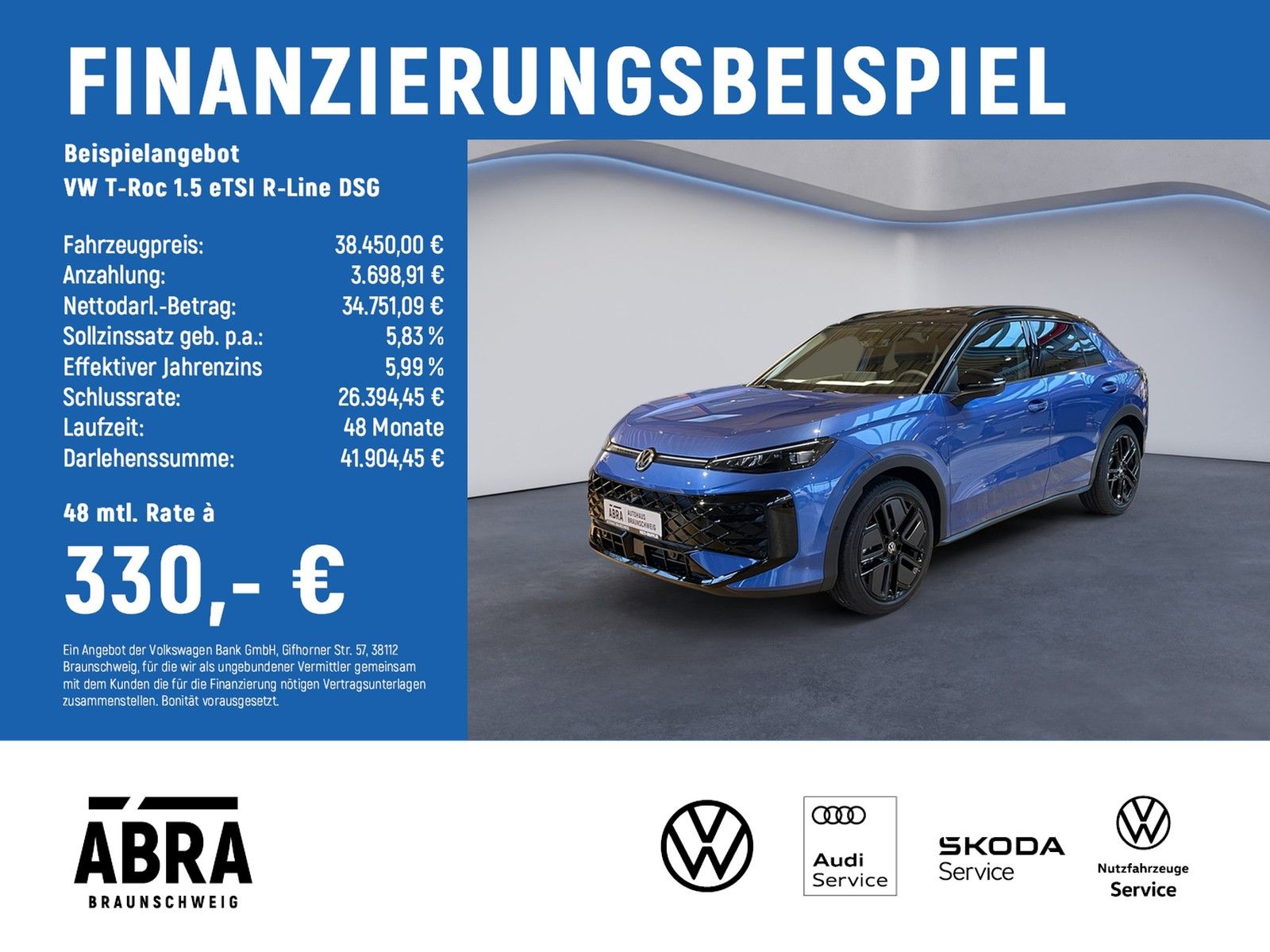 Volkswagen T-Roc 1.5 eTSI R-Line DSG TAGESZULASSUNG