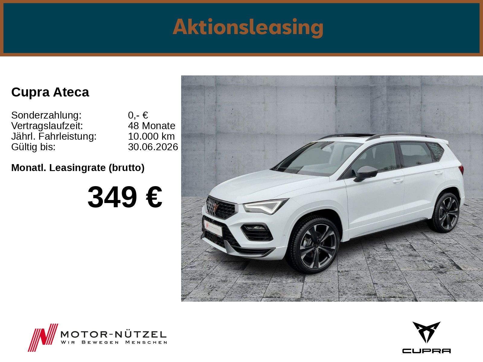 Cupra Ateca 150PS/ DSG/ PANO/ BEATS/ el. Heckkl./ SHZ