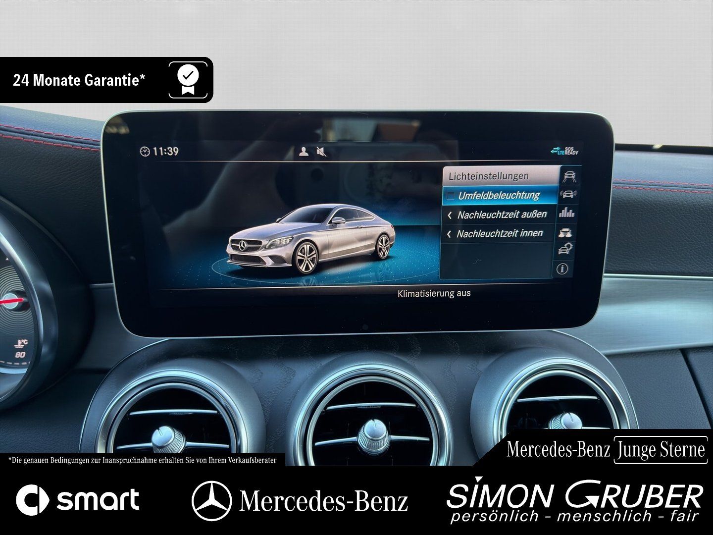 Fahrzeugabbildung Mercedes-Benz C 180 Coupé 2*AMG PLUS Night AHK SHZ LED Kamera