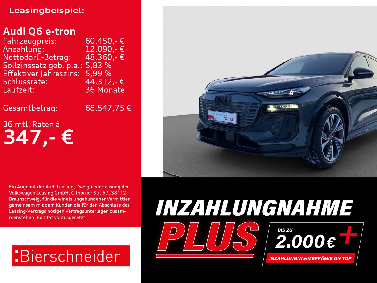 Audi Q6 e-tron Perf S-Line Black MATRIX PANO AR-HuD B imagem 2