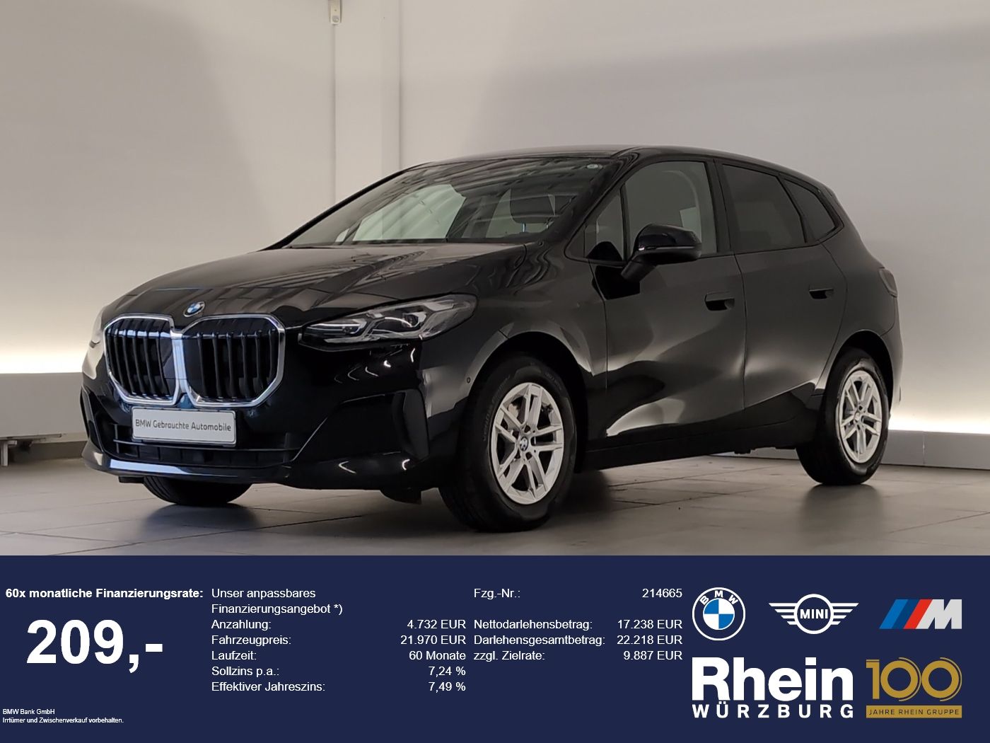BMW 218d Active Tourer Navi/LED/AHK/RFK/SHZ Navi/LED