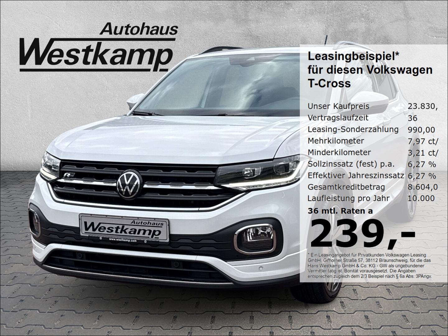 Volkswagen T-Cross R-Line 1.0 TSI DSG Led Navi Abstandstemp
