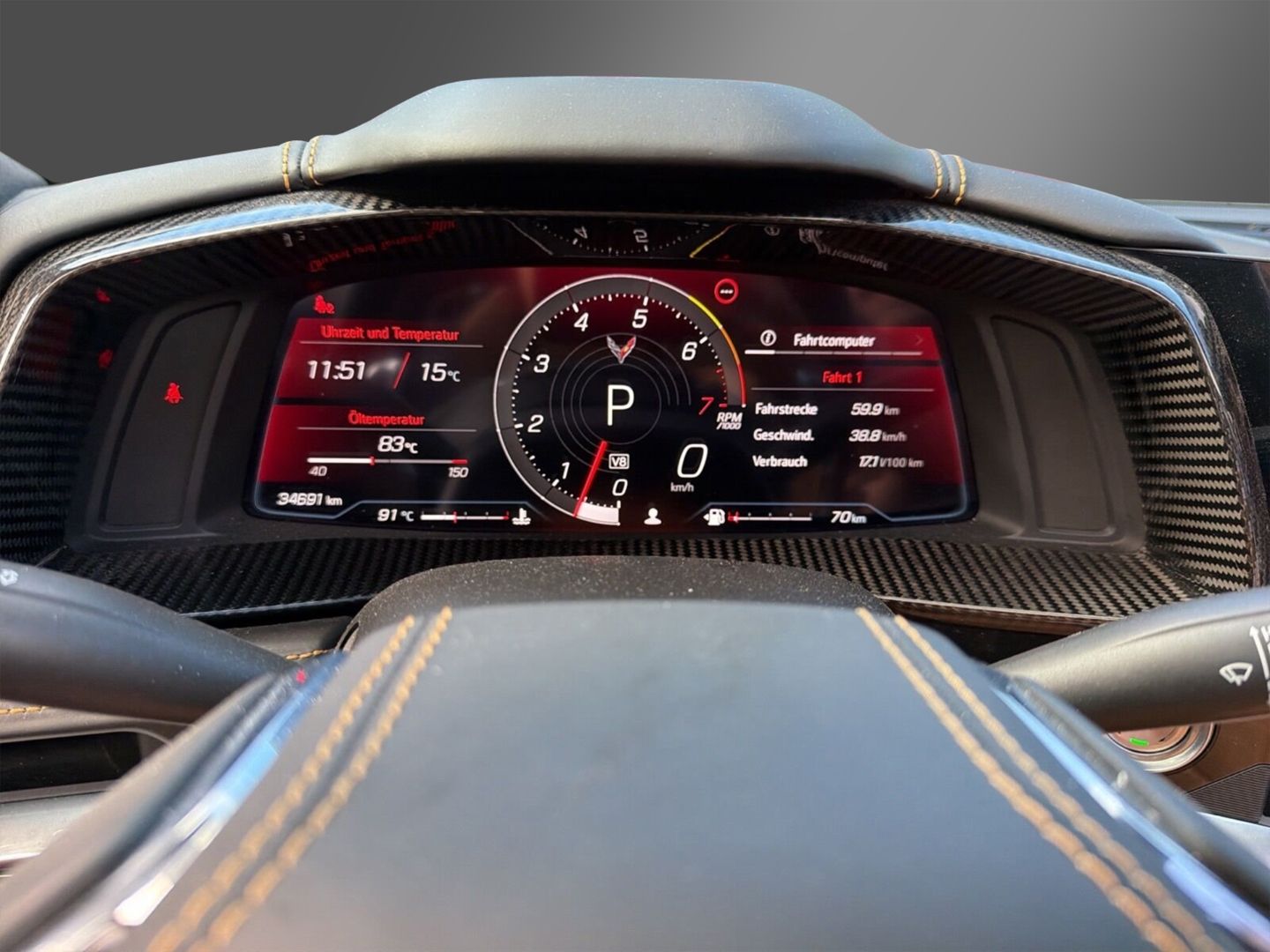 Fahrzeugabbildung Corvette C8 Cabrio Stingray 6.2 V8 3LT Lift Caffeine Brow