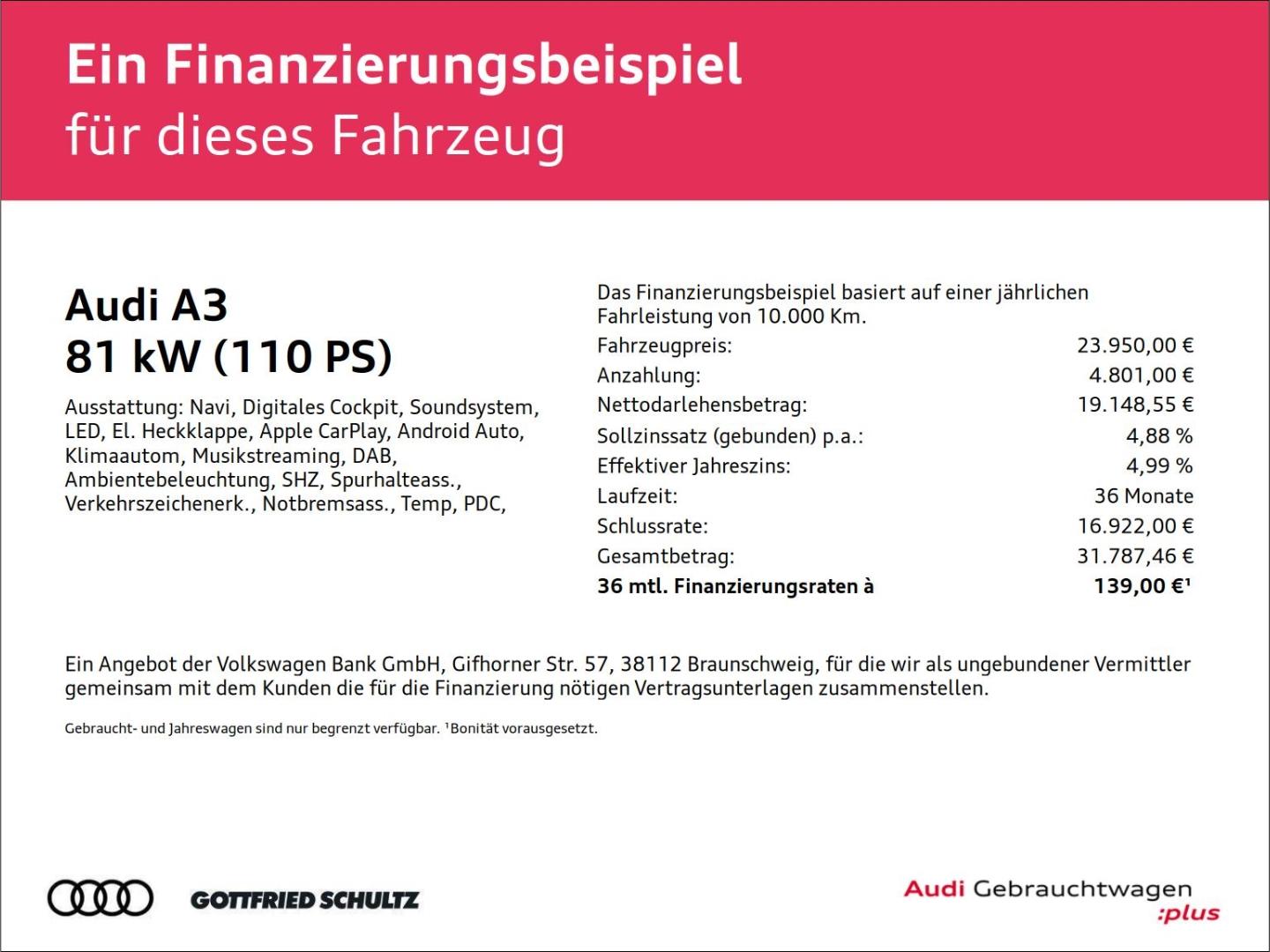 Audi A3 Sportback 30 TFSI advanced Navi Digitales Sou
