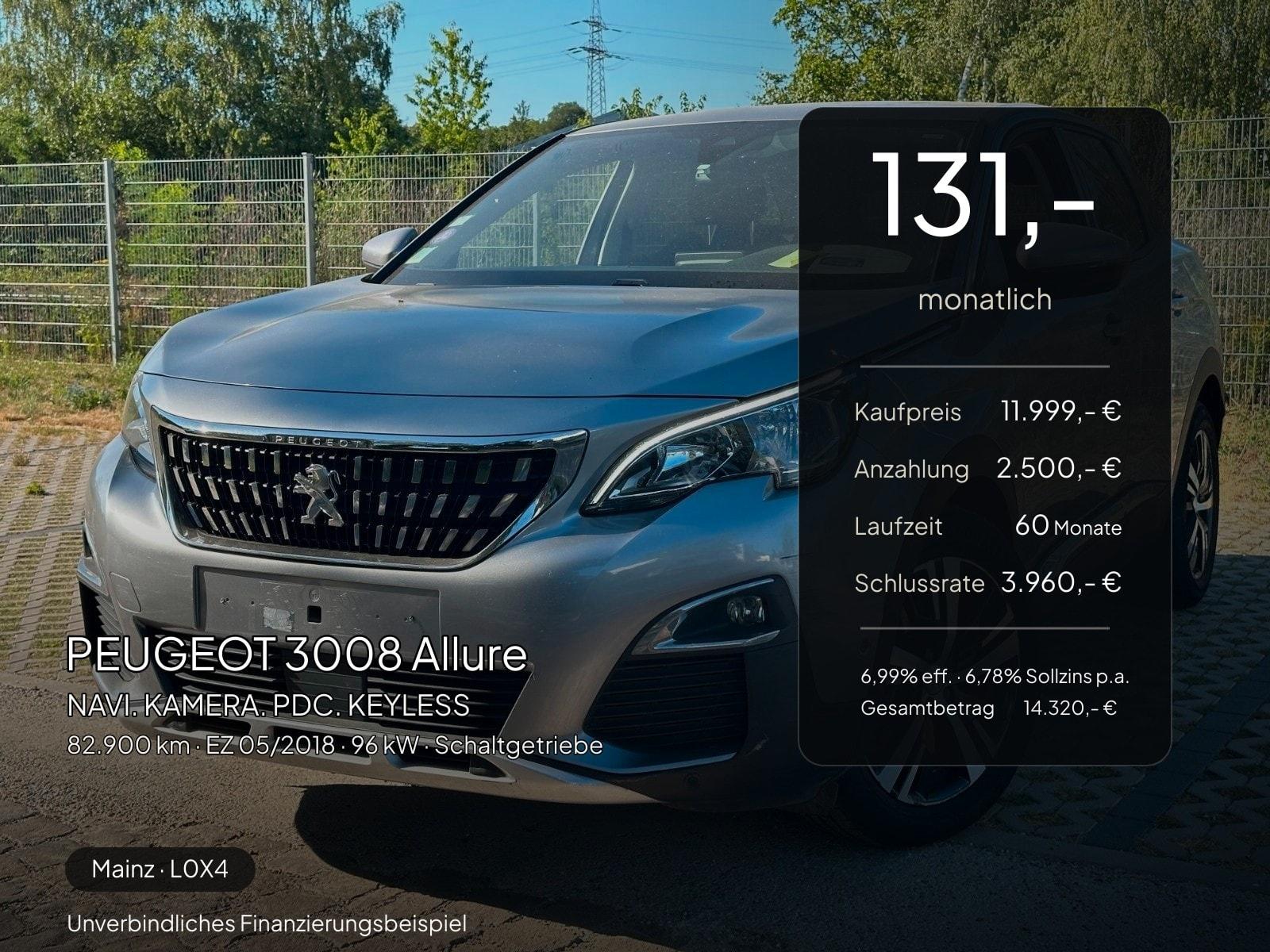 Peugeot 3008 Allure NAVI. KAMERA. PDC. KEYLESS