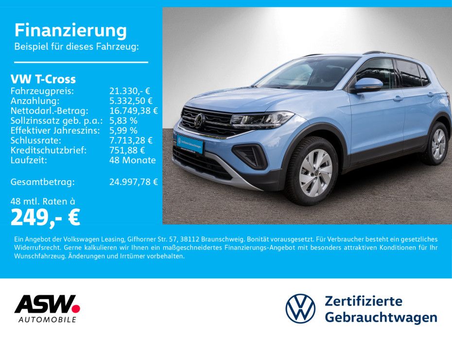 Volkswagen T-Cross Life 1.0 TSI LED Navi RFK ACC PDC SHZ