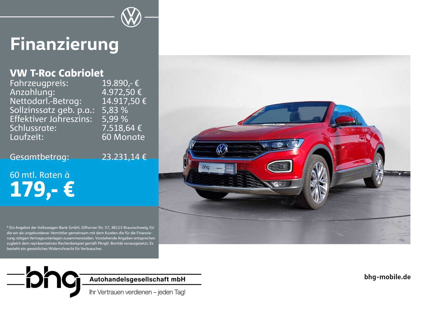 Volkswagen T-Roc Cabriolet 1.5TSI DSG Style ACC BlindSpot L