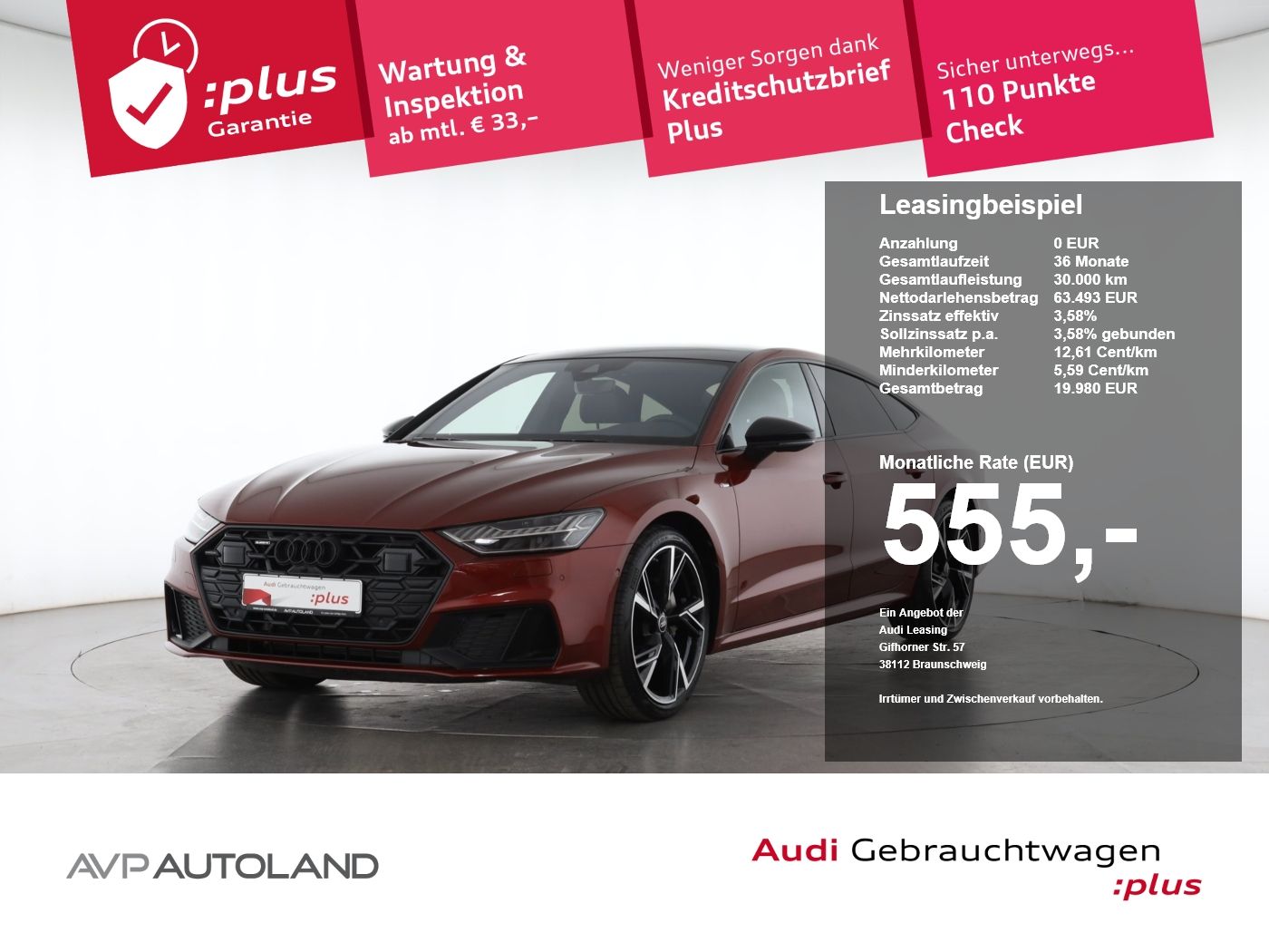 Audi A7 Sportback 45 TDI quattro S tron S line PANO