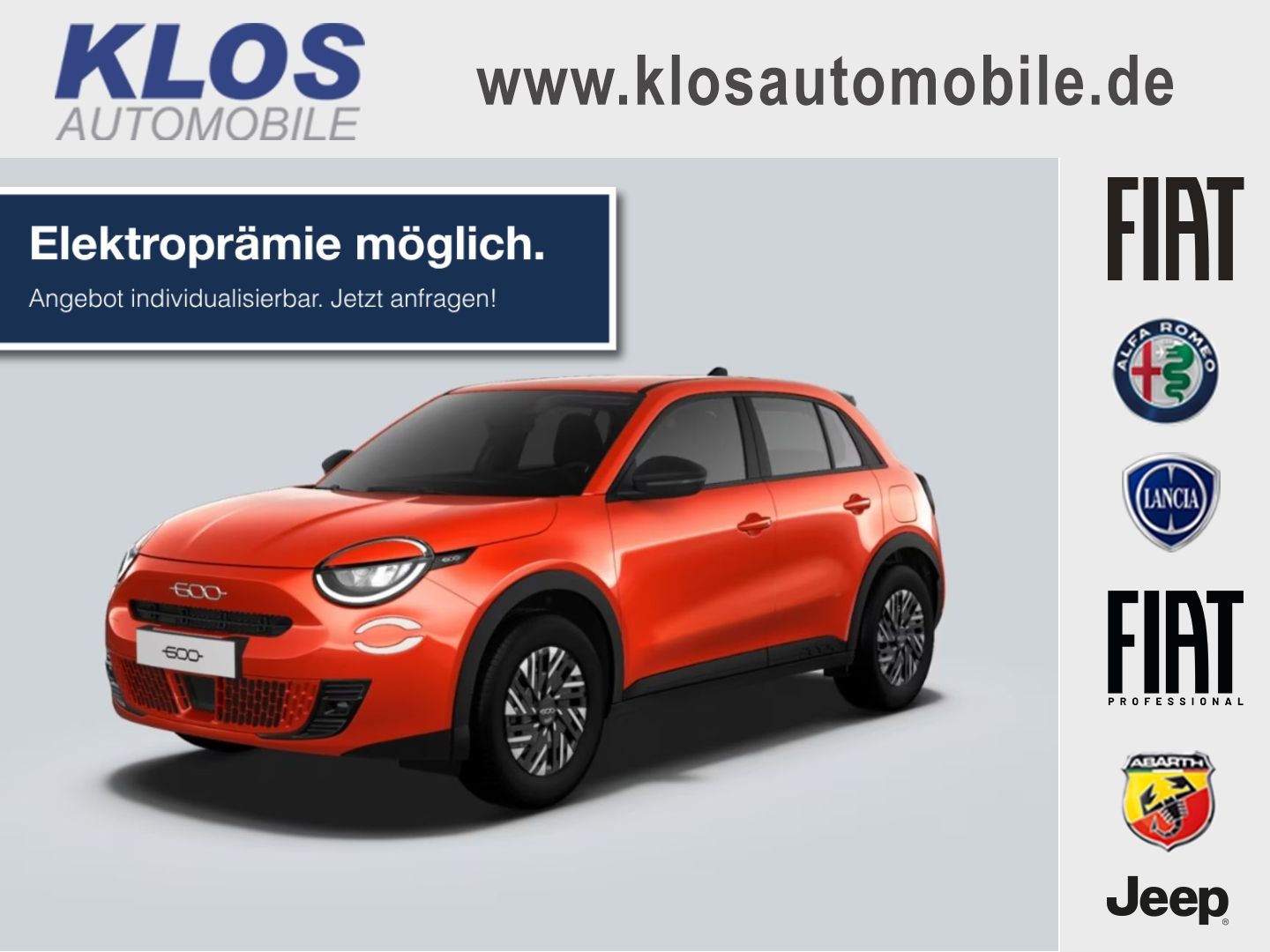 Fiat 600e POP 54kWh **ab 356,38€ leasen** NEUWAGEN