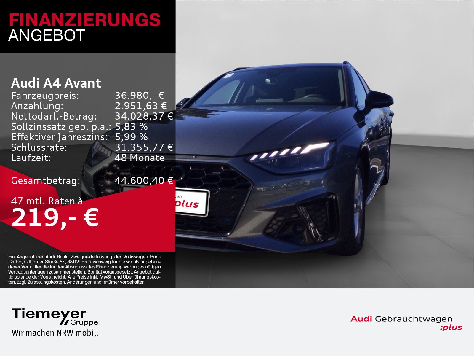 Audi A4 Avant 40 TFSI Q 2x S LINE MATRIX AHK LM19 KAM