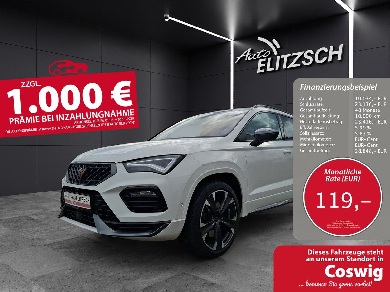 Fahrzeugabbildung SEAT Ateca VZ DSG 4Drive LED Navi AID ACC beats Park-